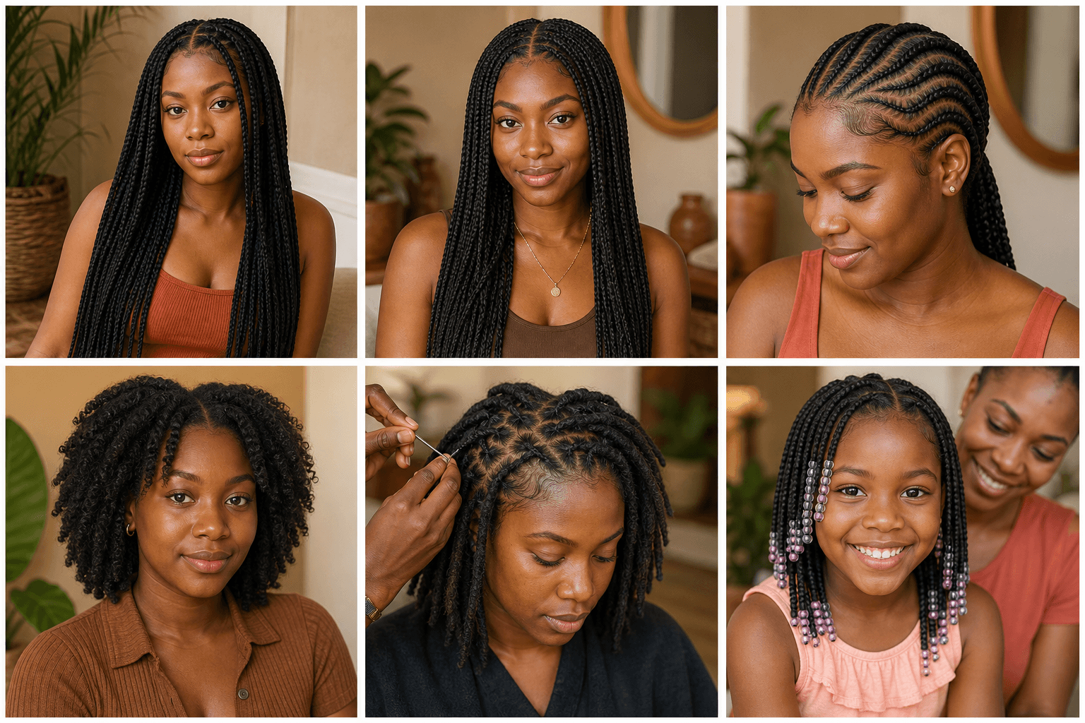 A selection of braided hairstyle references